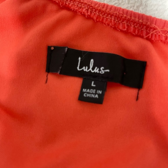 NWOT Lulus Vision of Spring Coral Plisse One-Shoulder Tiered Midi Dress - Picture 7 of 8